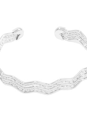 三福休闲纹理曲线手镯单只 时尚个性小众首饰装饰配饰851634