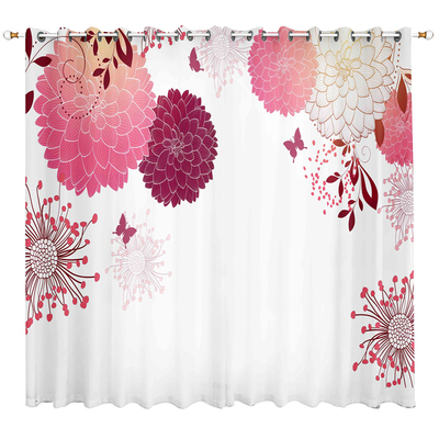 北欧田园风欧式粉色花卉窗帘纱帘