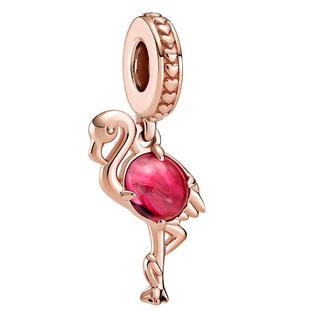 Pandora潘多拉奥莱穆拉诺玻璃火烈鸟吊饰精致甜美