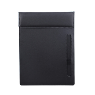 皮革会议夹垫板夹a4文件夹板会议记录板夹黑色商务办公签名本酒店私家签字板书写板便签夹磁性文件夹子定制