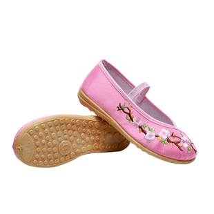 女童汉服鞋子绣花鞋民族风儿童老北京公主鞋男童古装舞蹈表演布鞋