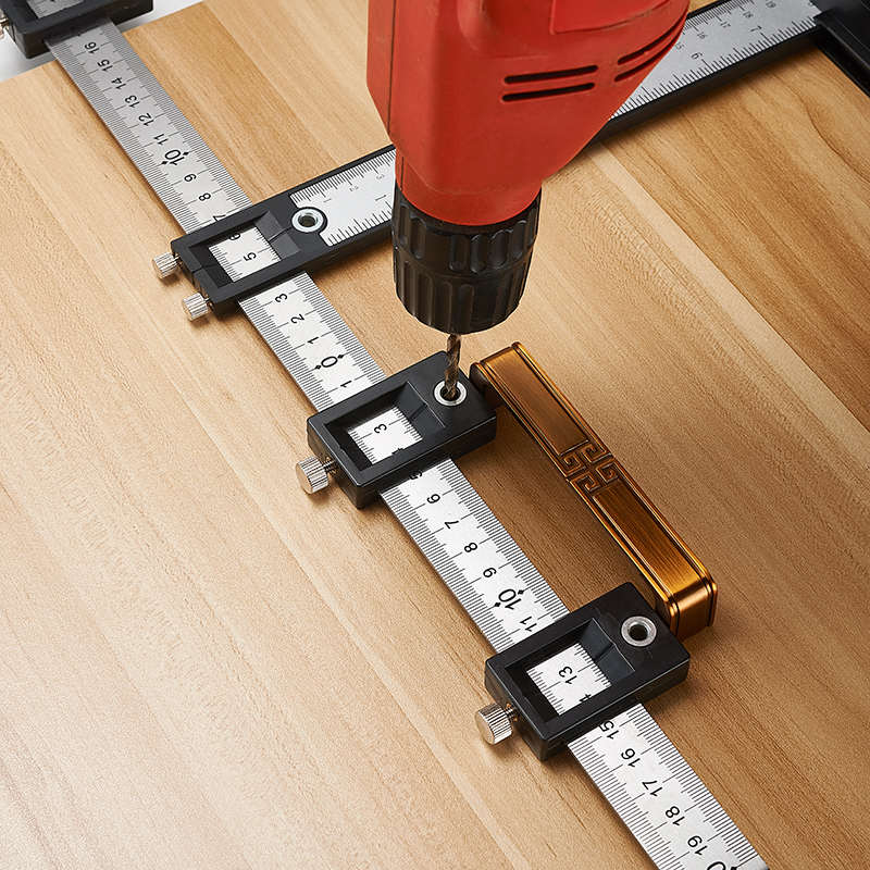 拉手打孔定位器木工安装工具门按装柜门把手打定孔开孔神器多功能