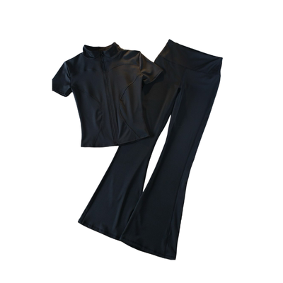 短袖瑜伽服套装女秋收腰显瘦半袖