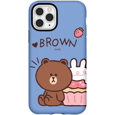 line布朗熊卡通苹果13手机壳