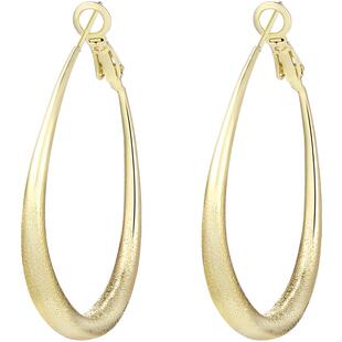 ZEGL水滴素圈耳环女2025年新款爆款圆圈耳圈耳钉复古气质银针耳饰