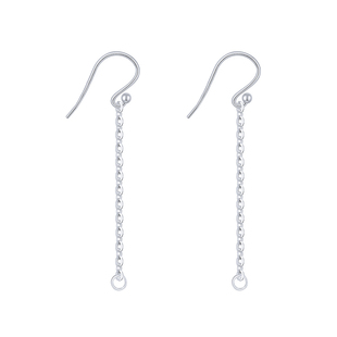 整套S925纯银尾珠耳钩链开口圈银饰耳环配件简约耳坠耳饰可穿珠子