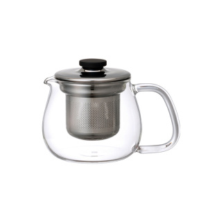 新品包邮日本KINTO耐热高温不锈钢过滤玻璃花茶壶泡茶单壶小500ml