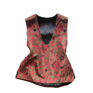 特别叠色如花绽放马甲外套女中式年轻提花背心独特国风上衣美到爆