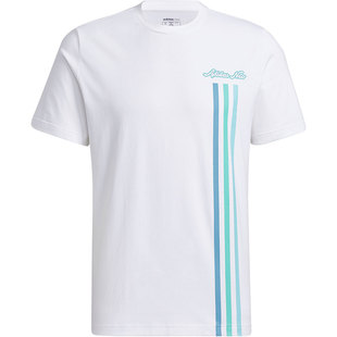 Adidas/阿迪达斯Neo男子圆领白色休闲运动服短袖T恤衫 GS2579