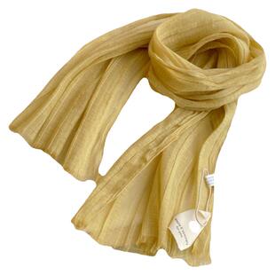 纯色百搭时尚短款小围巾女春秋薄款文艺棉麻防晒纱巾亚麻文艺围脖