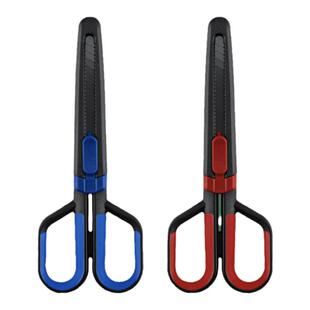 广博fizz多功能二合一剪刀刻刀不易生锈特氟龙圆头剪刀家用便携式剪子不锈钢厨房裁缝工业手工剪刀美工刀组合