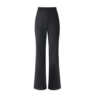 SEAWHEN海维恩黑色通勤微喇裤女长款显瘦松紧腰气质百搭休闲裤女