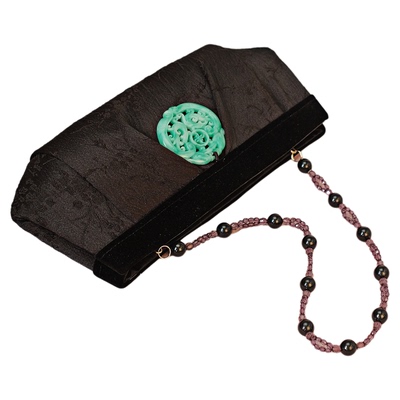 新中式旗袍女包复古国风腋下单肩包小众百搭手提包文艺串珠手拎包