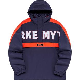 鸿鹄丨鸿星尔克外套男春秋男士国潮运动防风衣男款连帽半开襟上衣