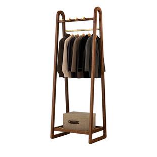 白蜡木落地衣帽架家用衣服架子卧室挂衣架轻奢风多功能实木置物架