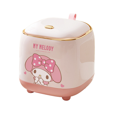 三丽鸥桌面垃圾桶按压弹盖高颜值