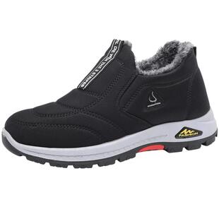 老北京布鞋男棉鞋冬季加绒保暖雪地靴男防滑软底中老年人爸爸棉靴