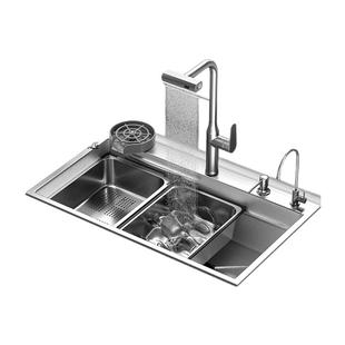 JQIMUU原色大单槽SUS304不锈钢5MM压纹家用厨房水槽台下洗菜盆M61