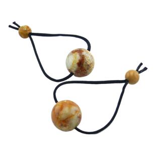 天然岫玉花玉黄褐色发绳古风头绳多彩魅力绽放独特风情奢侈品头绳