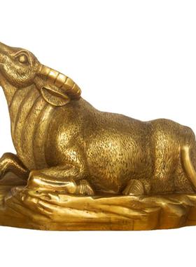 纯黄铜生肖牛摆件十二生肖牛卧牛牛拉车牛势如虹聚宝盆牛