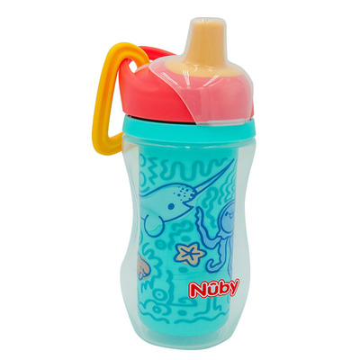 Nuby努比儿童水杯双层隔热带提环