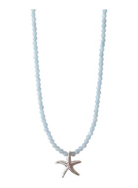 小清新蓝色海星串珠项链女海边度假风锁骨链夏季甜美颈链配饰韩系