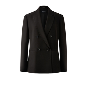 PRICH简约复古高智感双排扣西装冬季新款职场通勤收腰外套女