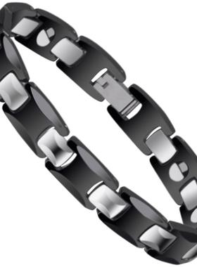 飒雅钨金男士手链男磁石简单手环