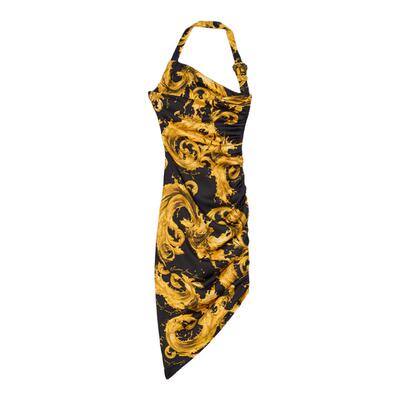 【季末优惠】VERSACE JEANS COUTURE 女士印花垂褶单肩迷笛连衣裙
