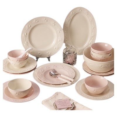 浮雕法式餐具碗碟套装2025新款