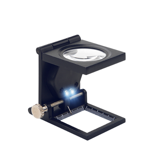 陌华面料分析师专用照布镜纺织用放大镜20倍织物经纬密度镜带灯带刻度尺可折叠印刷挑色纱修布放大镜高清正品