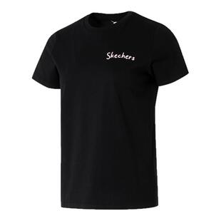 斯凯奇圆领短袖女装2025秋季新款运动服背面印花图案休闲T恤