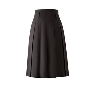 Eland衣恋半身裙女知性气质长裙高腰百褶裙2025冬季新款