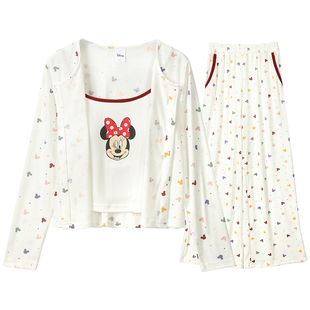 畹町迪士尼米奇米妮睡衣女秋冬季甜美少女长袖长裤家居服休闲套装