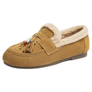 红蜻蜓雪地靴女款2025冬季新款女鞋加绒豆豆鞋保暖毛毛棉鞋勃肯鞋