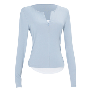 舞蹈服上衣女秋冬新款假两件长袖现代舞练功服成人中国舞形体服装