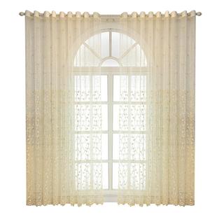 现代轻奢防晒窗纱卧室客厅阳台绣花纱帘遮光韩式透光不透人高级感