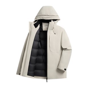 杉杉官方羽绒服男款冬季2025新款加厚户外连帽防泼水保暖休闲外套
