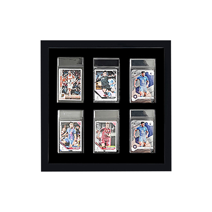 黑色实木评级卡砖收纳相框卡牌展示盒游戏卡收藏架带防尘