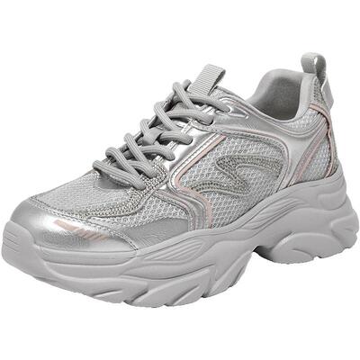 百丽女鞋子透气网面厚底老爹鞋女夏季新款运动休闲鞋D7U1DBM5