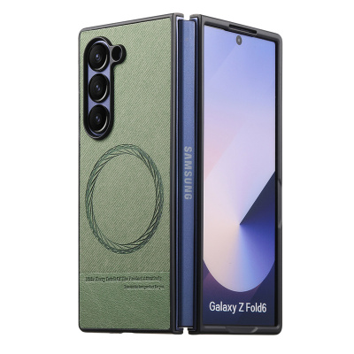 牛仔纹适用三星zfold6手机壳新款fold5折叠屏magsafe无线充电zfold4保护套flod3防摔w24商务w23超薄flod5外壳