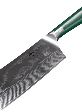 德国狂鲨进口大马士革钢斩骨刀家用厨房剁砍大骨头专用刀坎菜刀具
