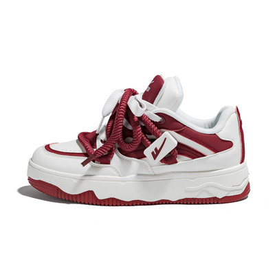 回力情侣款红色板鞋新年款本命年