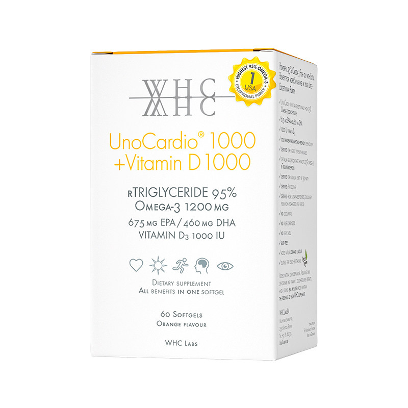 比利时WHC小千金深海鱼油rTG结构95%高纯度Omega3维生素D成人60粒
