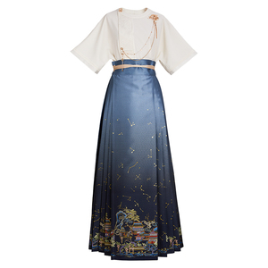 蕴锦[暮海沉星]妆花织金马面裙2023新款明制汉服女 可搭山花盛开