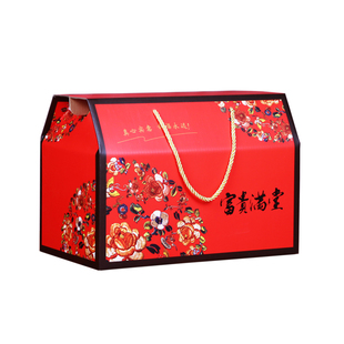 年货礼盒包装盒定制熟食特产糕点干果特大号手提大礼包礼品空盒子