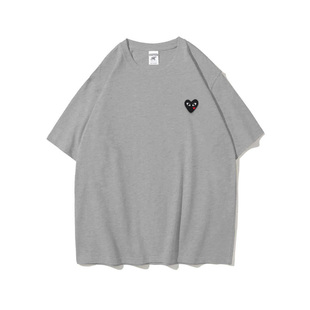 320g重磅短袖t恤明星同款川久男女宽松小众五分袖夏季保玲纯棉