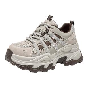 戈美其商场同款老爹鞋女款2025新款小个子增高7CM厚底松糕运动鞋