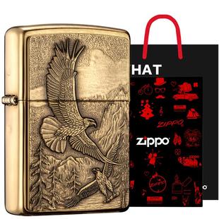 Zippo官方旗舰店之宝高山鹰防风煤油打火机套装送男友七夕礼物