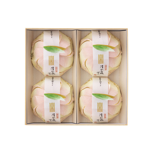 【现货高端】日本进口源吉兆庵清水白桃一整颗桃子打成泥布丁礼盒